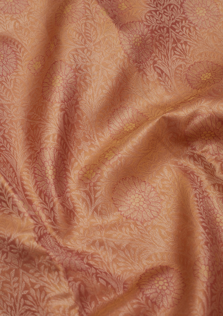 Onion Pink Zariwork Pure Silk Saree