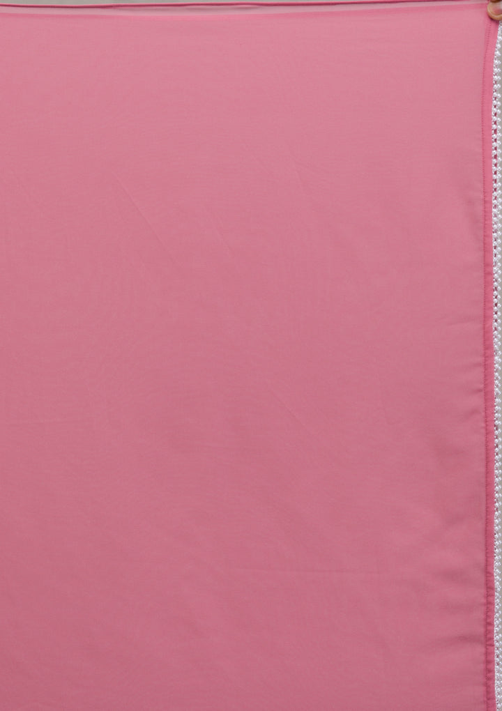 Onion Pink Cutdana Georgette Readymade Anarkali Suit