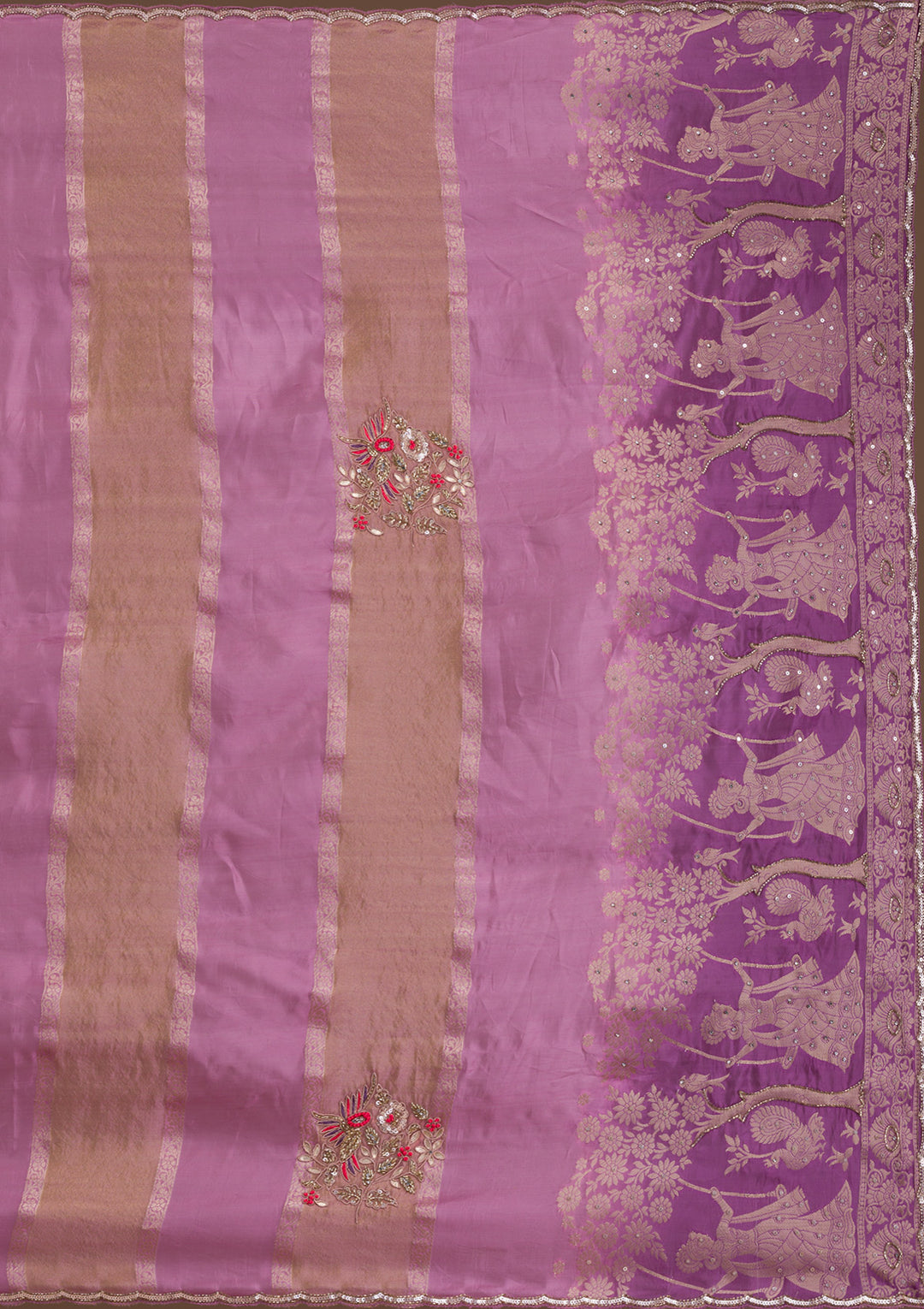 Onion Pink Gotapatti Tissue Saree