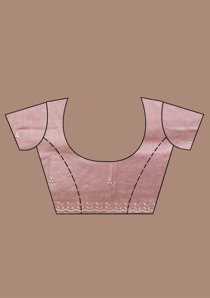 Onion Pink Lehriya Printed Semi Crepe Saree