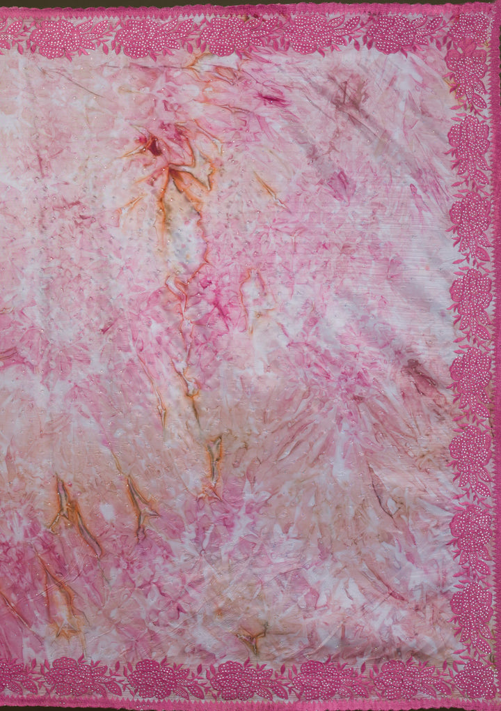 Onion Pink Printed Semi Crepe Saree