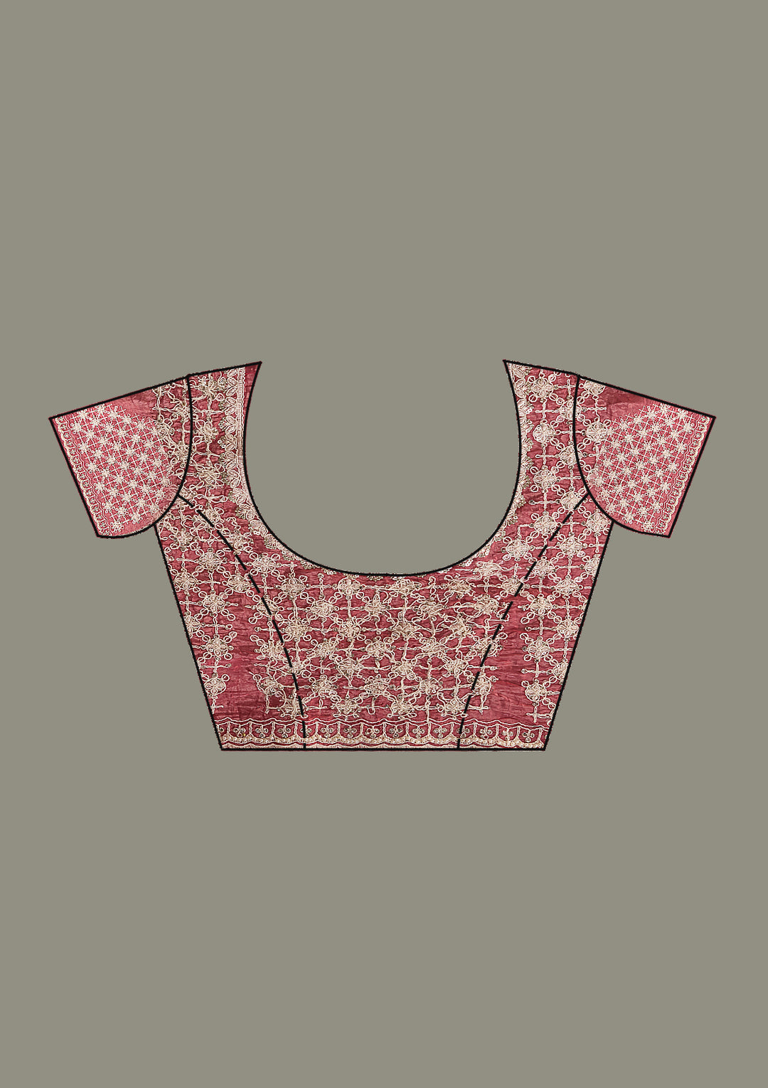 Onion Pink Sequins Tissue Saree