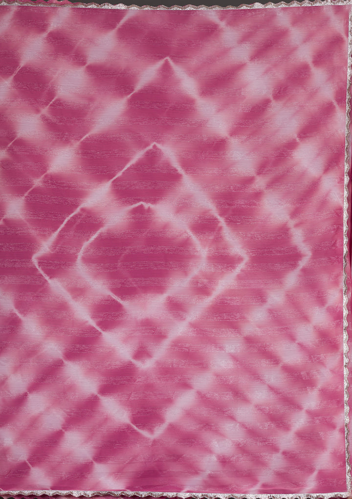 Onion Pink Stonework Shimmer Georgette Saree