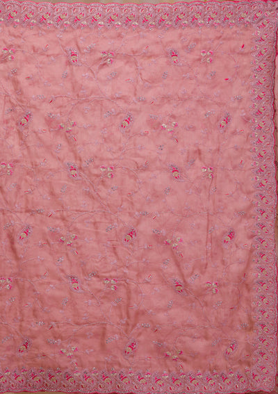 Onion Pink Stonework Net Saree