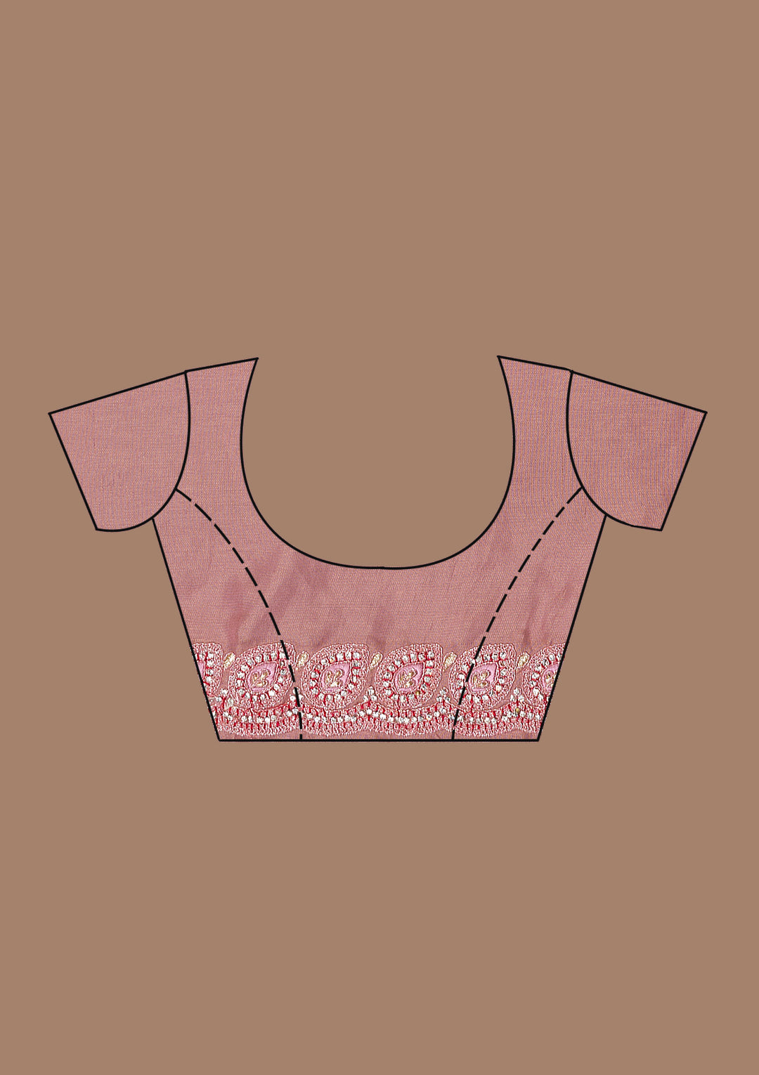 Onion Pink Stonework Net Saree