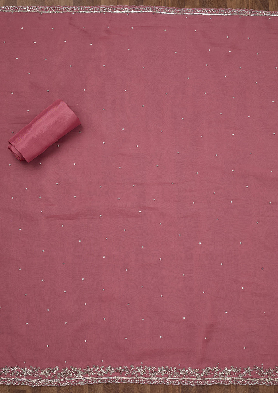 Onion Pink Stonework Tissue Unstitched Salwar Suit