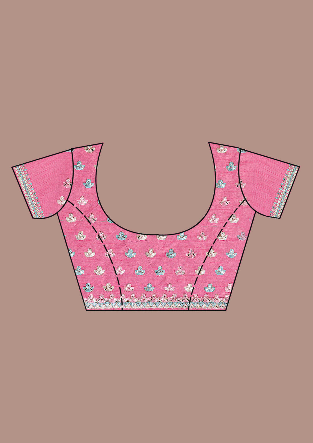 Onion Pink Swarovski Chiffon Saree