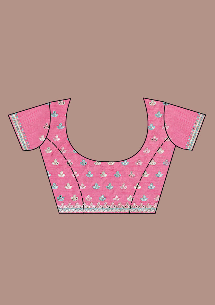 Onion Pink Swarovski Chiffon Saree