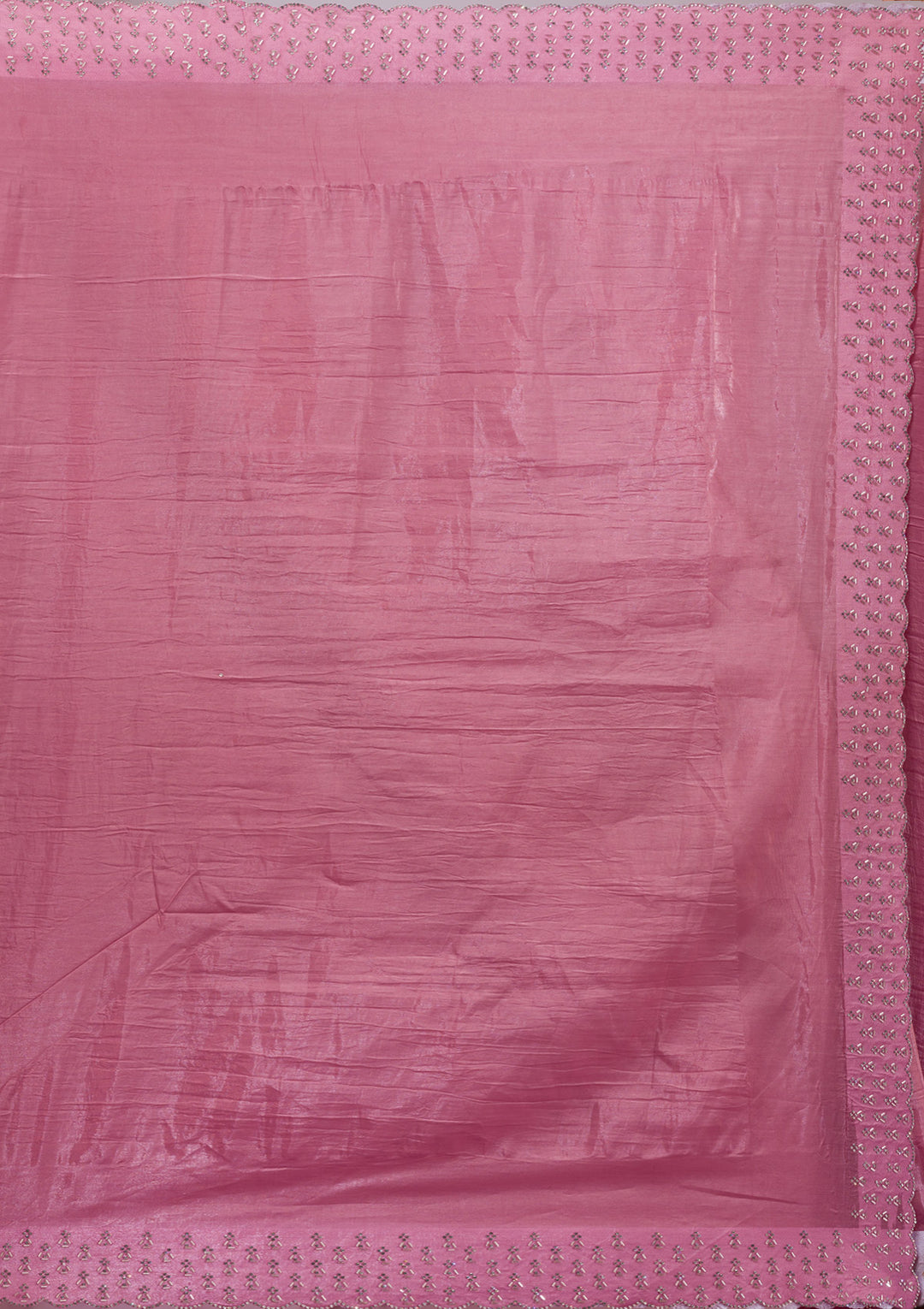 Onion Pink Swarovski Tissue Saree