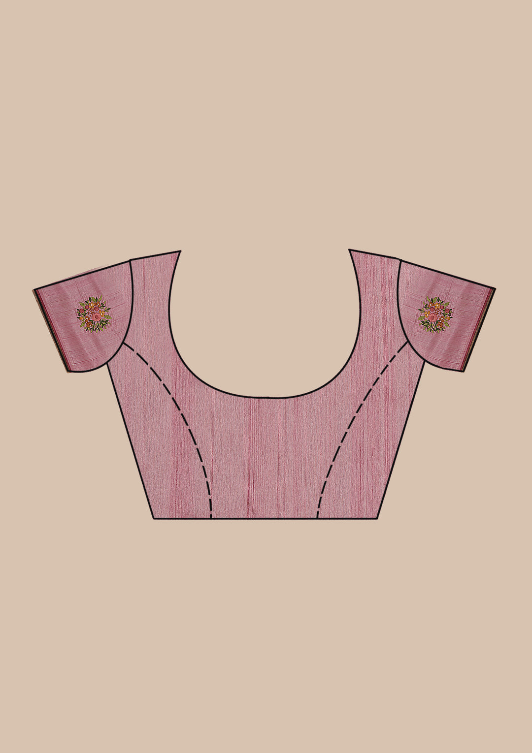 Onion Pink Threadwork Silk Saree