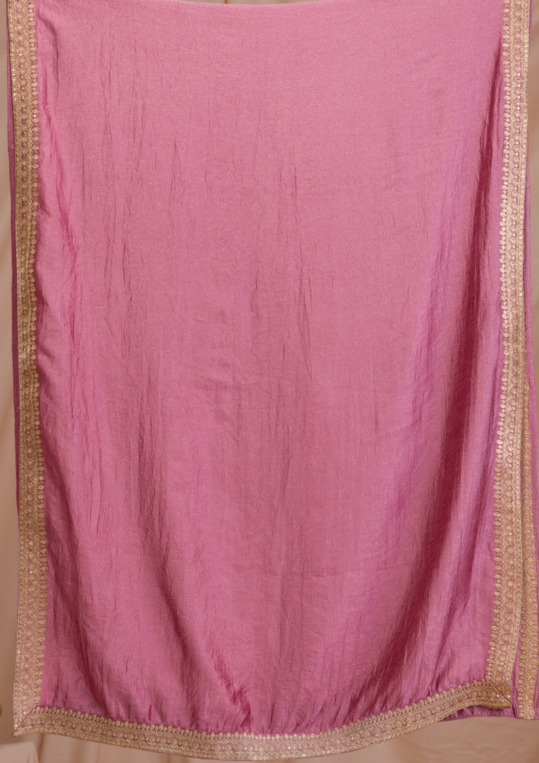 Onion Pink Zariwork Art Silk Readymade Salwar Suit