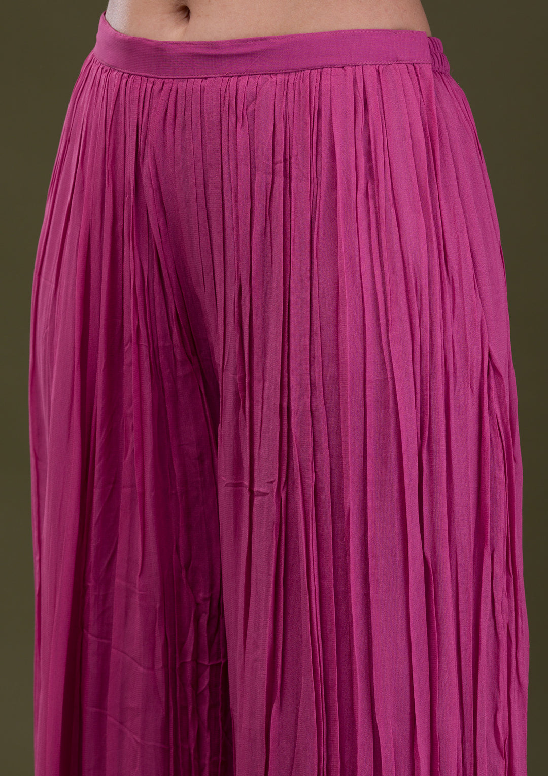 Onion Pink Zariwork Banarasi Silk Readymade Salwar Suit