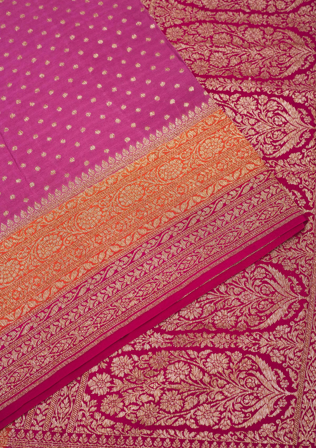 Onion Pink Zariwork Art Silk Saree