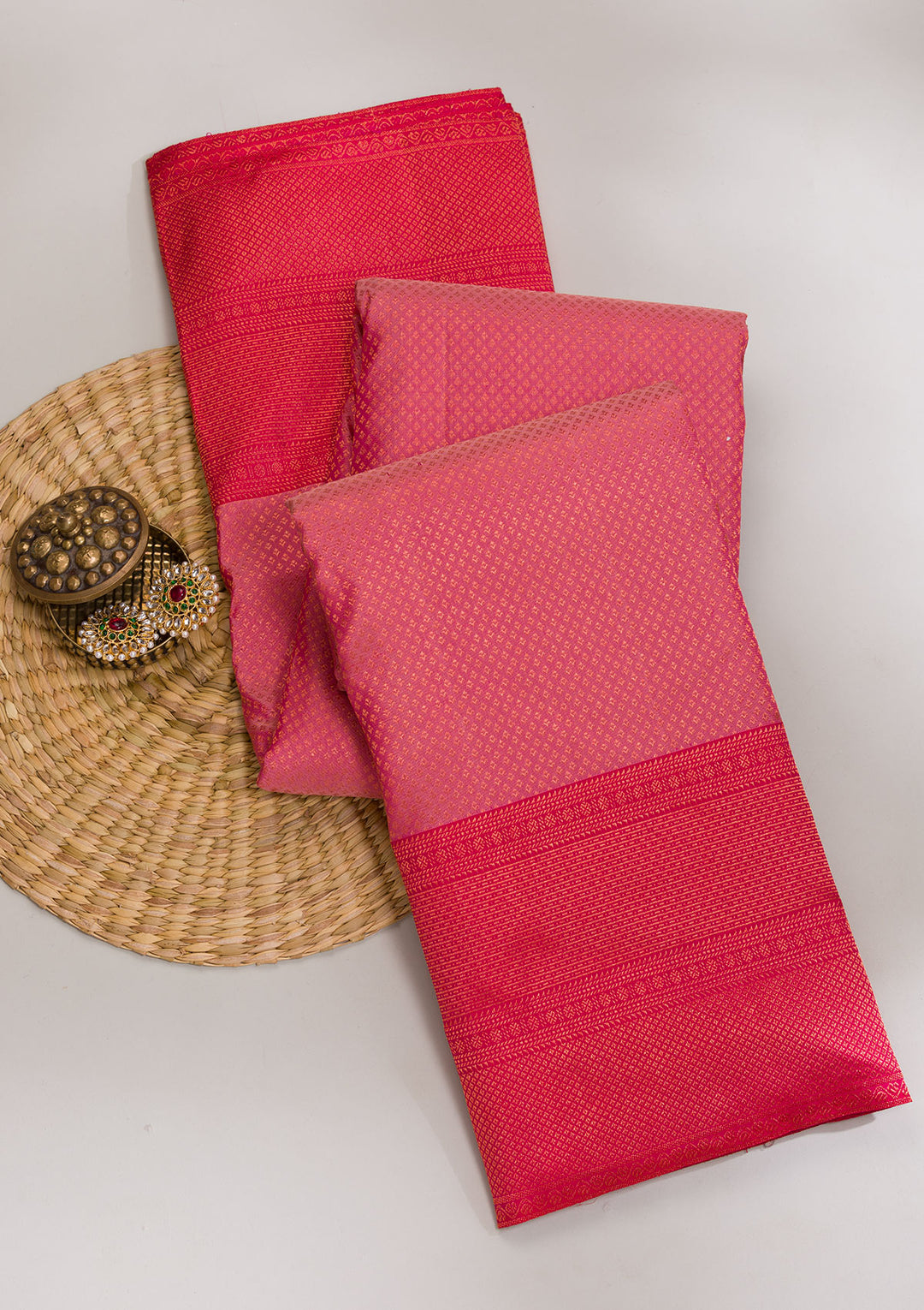 Onion Pink Zariwork Pure Silk Saree-Koskii