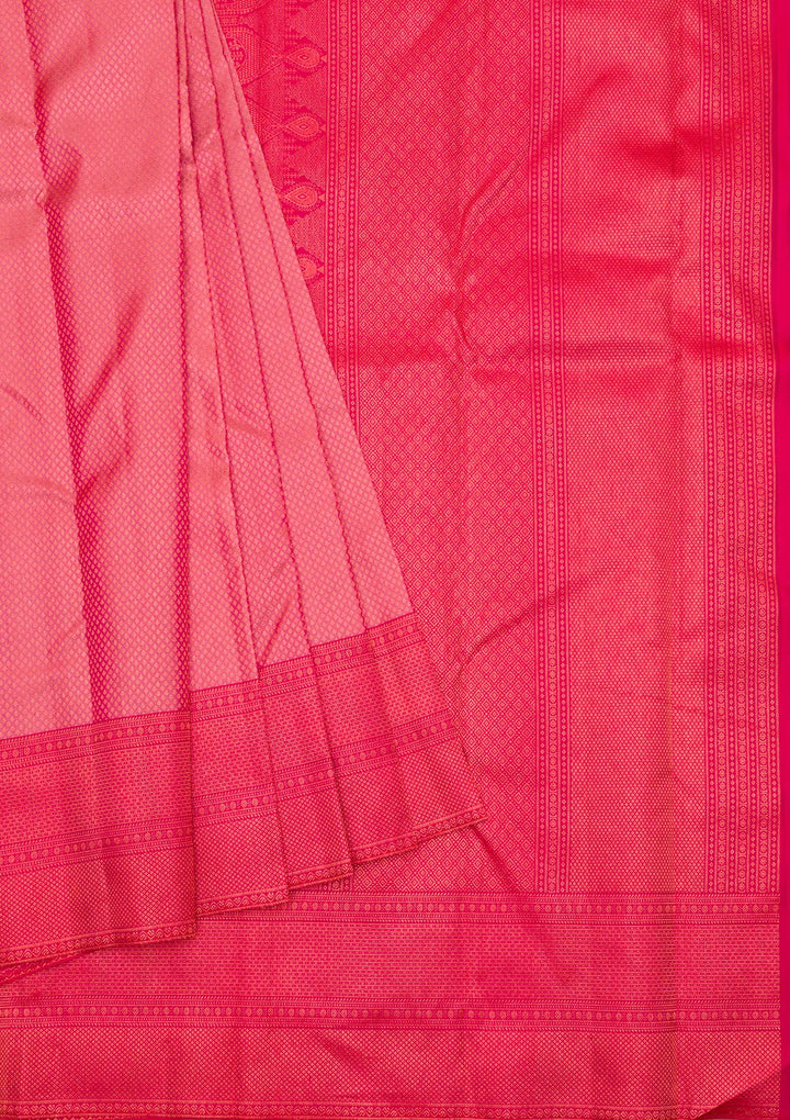 Onion Pink Zariwork Pure Silk Saree