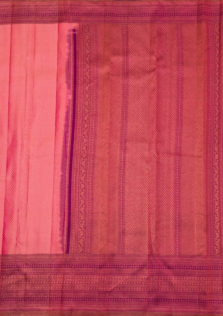 Onion Pink Zariwork Kanjivaram Pure Silk Saree