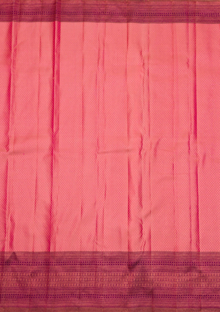 Onion Pink Zariwork Kanjivaram Pure Silk Saree