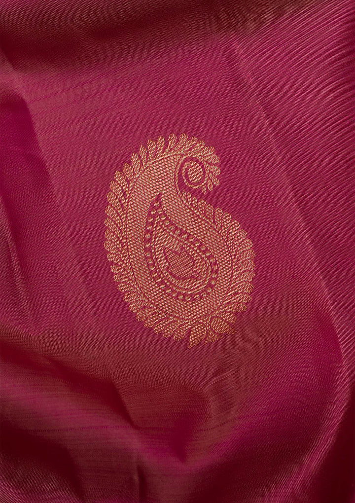 Onion Pink Gold Zariwork Kanjivaram Pure Silk Saree