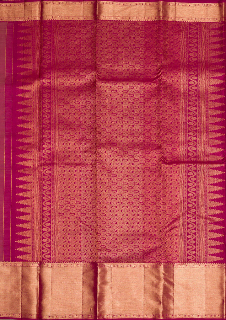 Onion Pink Gold Zariwork Kanjivaram Pure Silk Saree