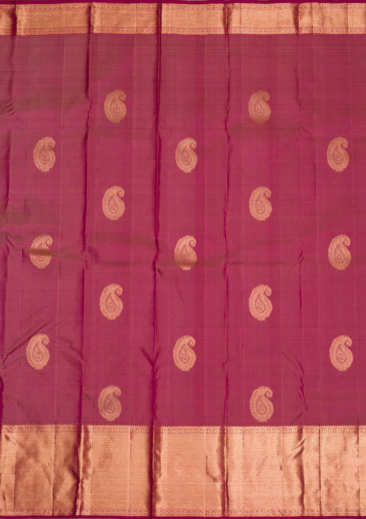 Onion Pink Gold Zariwork Kanjivaram Pure Silk Saree