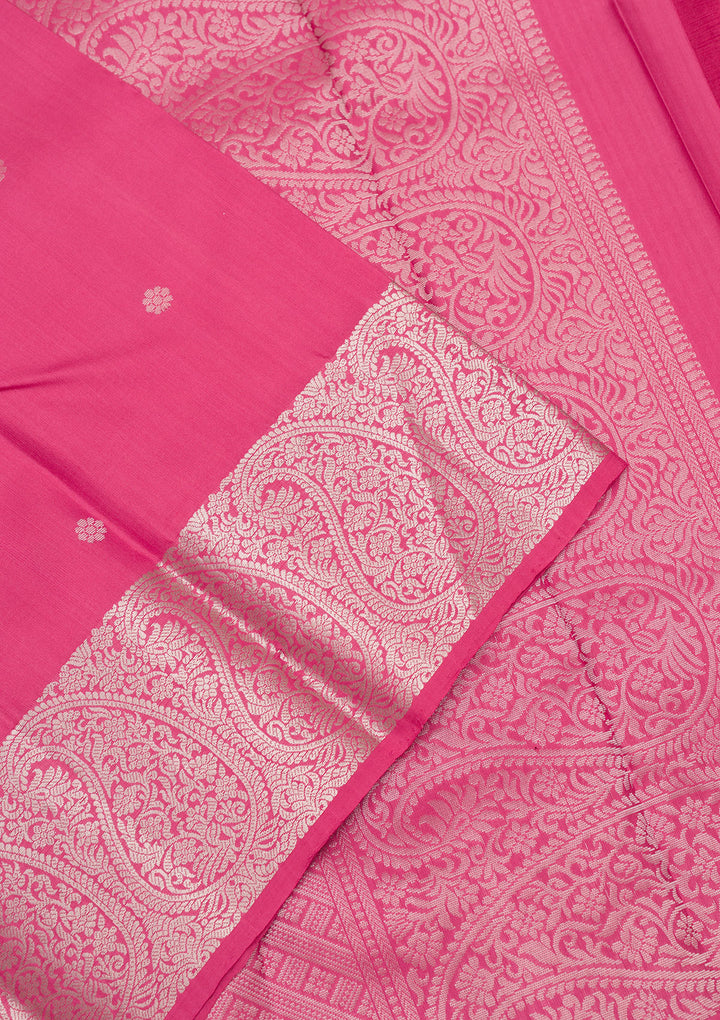 Onion Pink Zariwork Pure Silk Saree