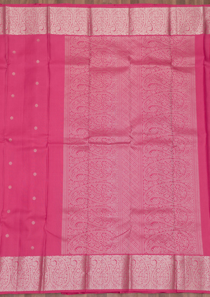 Onion Pink Zariwork Pure Silk Saree