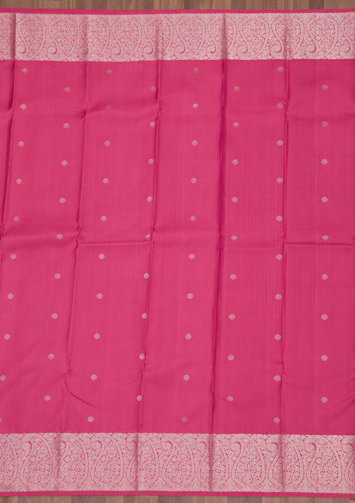 Onion Pink Zariwork Pure Silk Saree