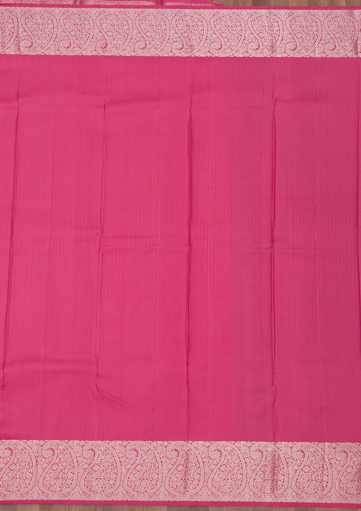 Onion Pink Zariwork Pure Silk Saree