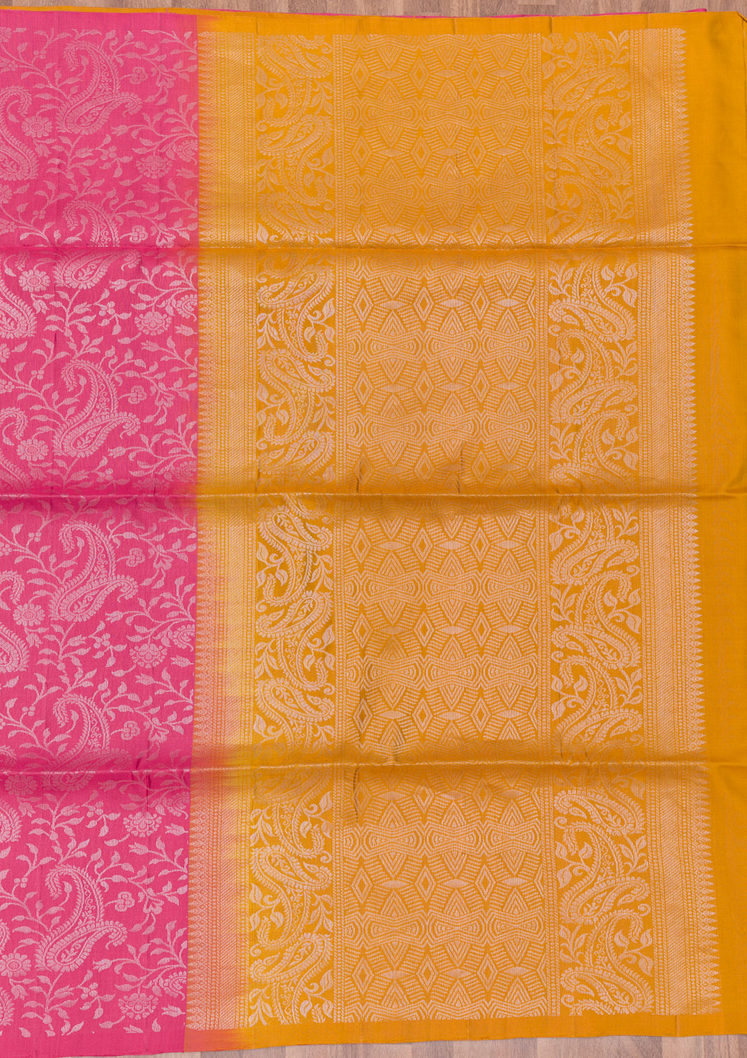 Onion Pink Zariwork Pure Silk Saree