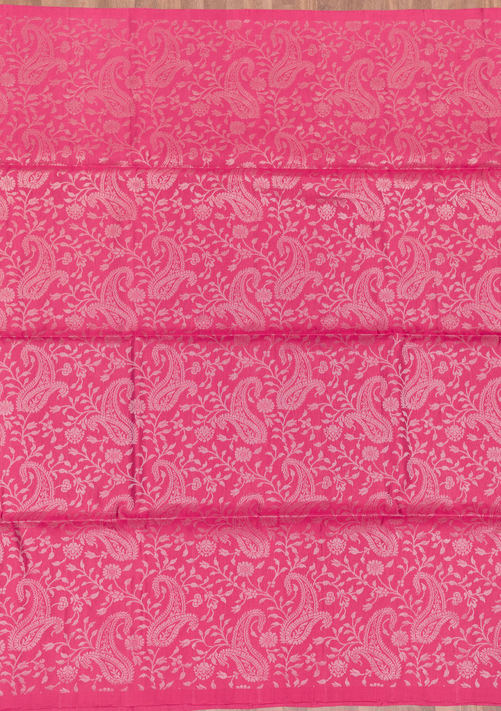Onion Pink Zariwork Pure Silk Saree