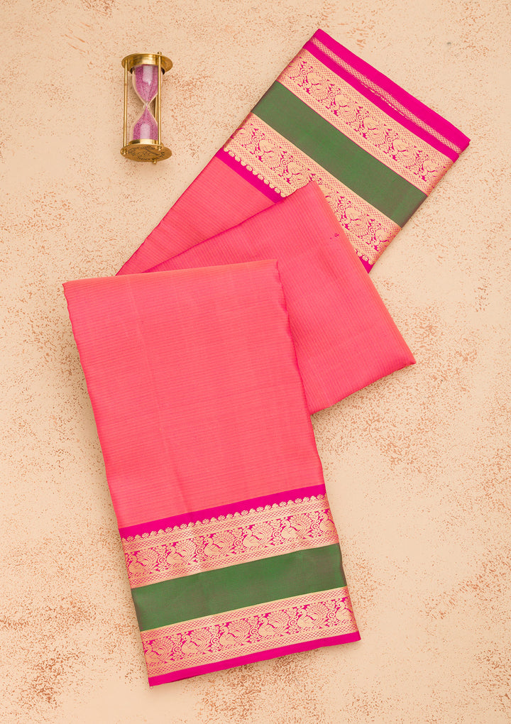 Onion Pink Zariwork Pure Silk Saree