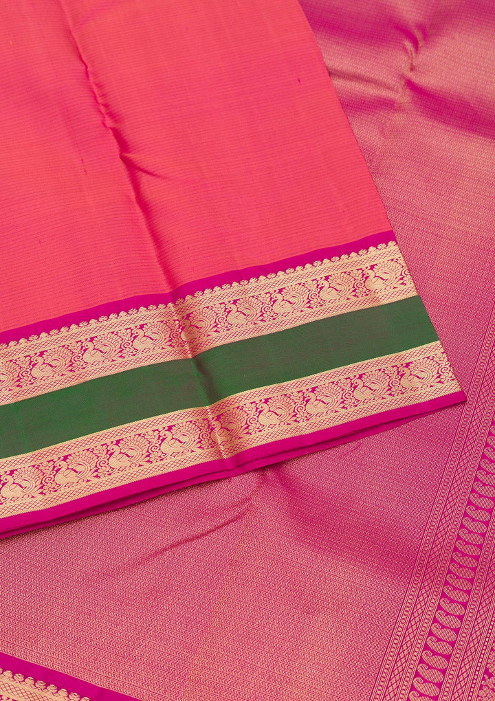 Onion Pink Zariwork Pure Silk Saree