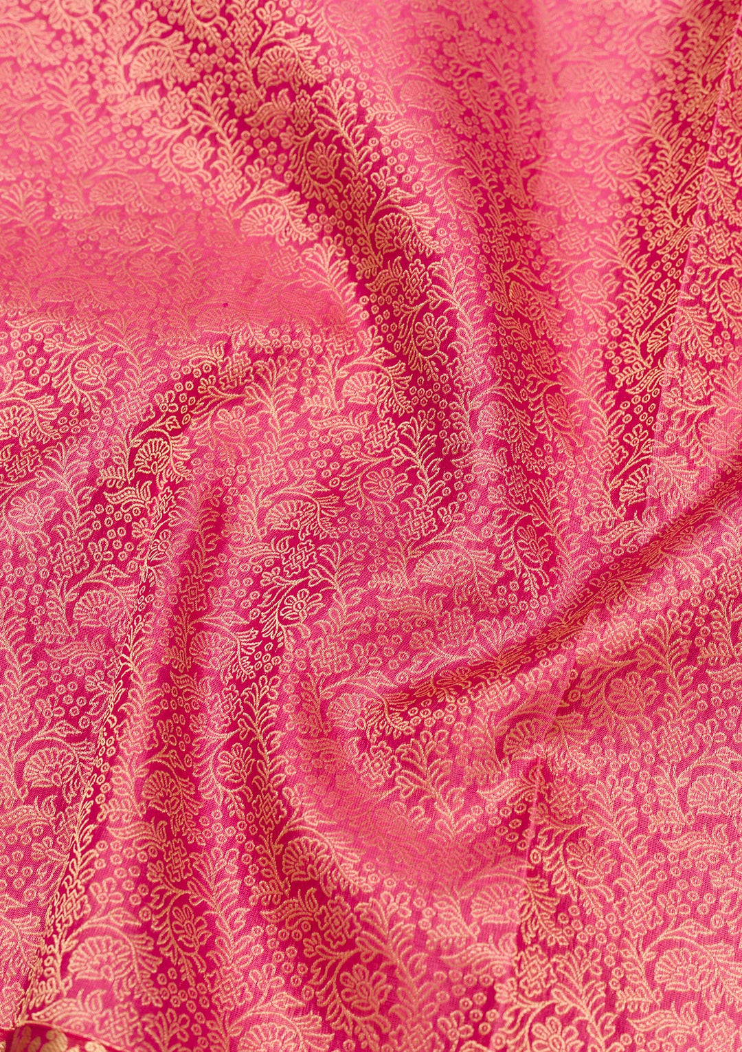 Onion Pink Zariwork Pure Silk Saree-Koskii