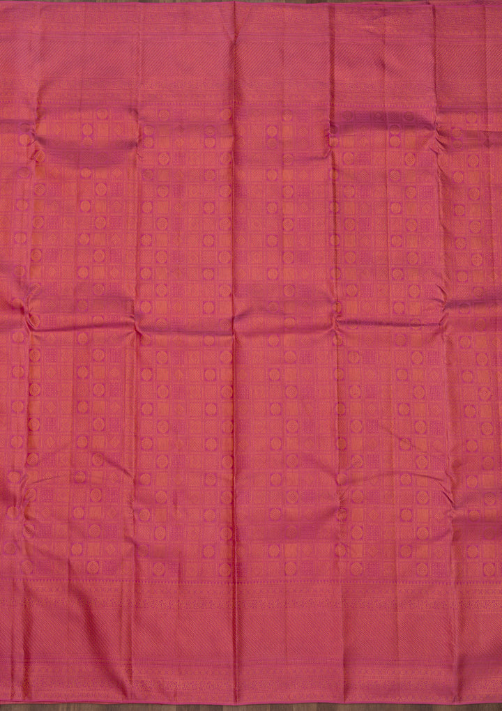 Onion Pink Zariwork Pure Silk Saree