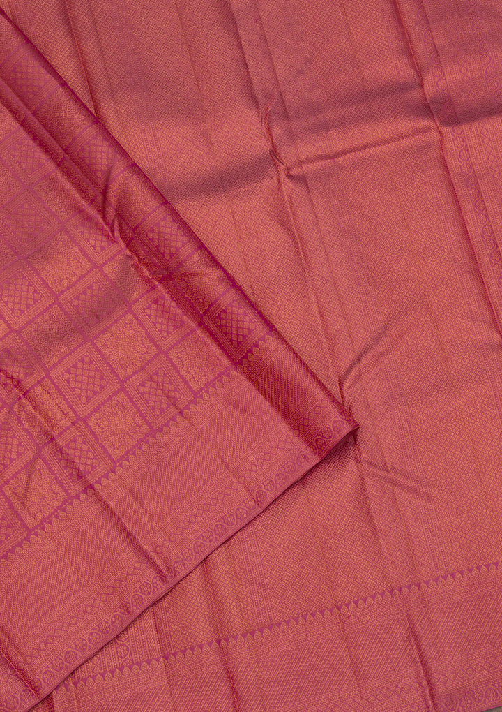 Onion Pink Zariwork Pure Silk Saree