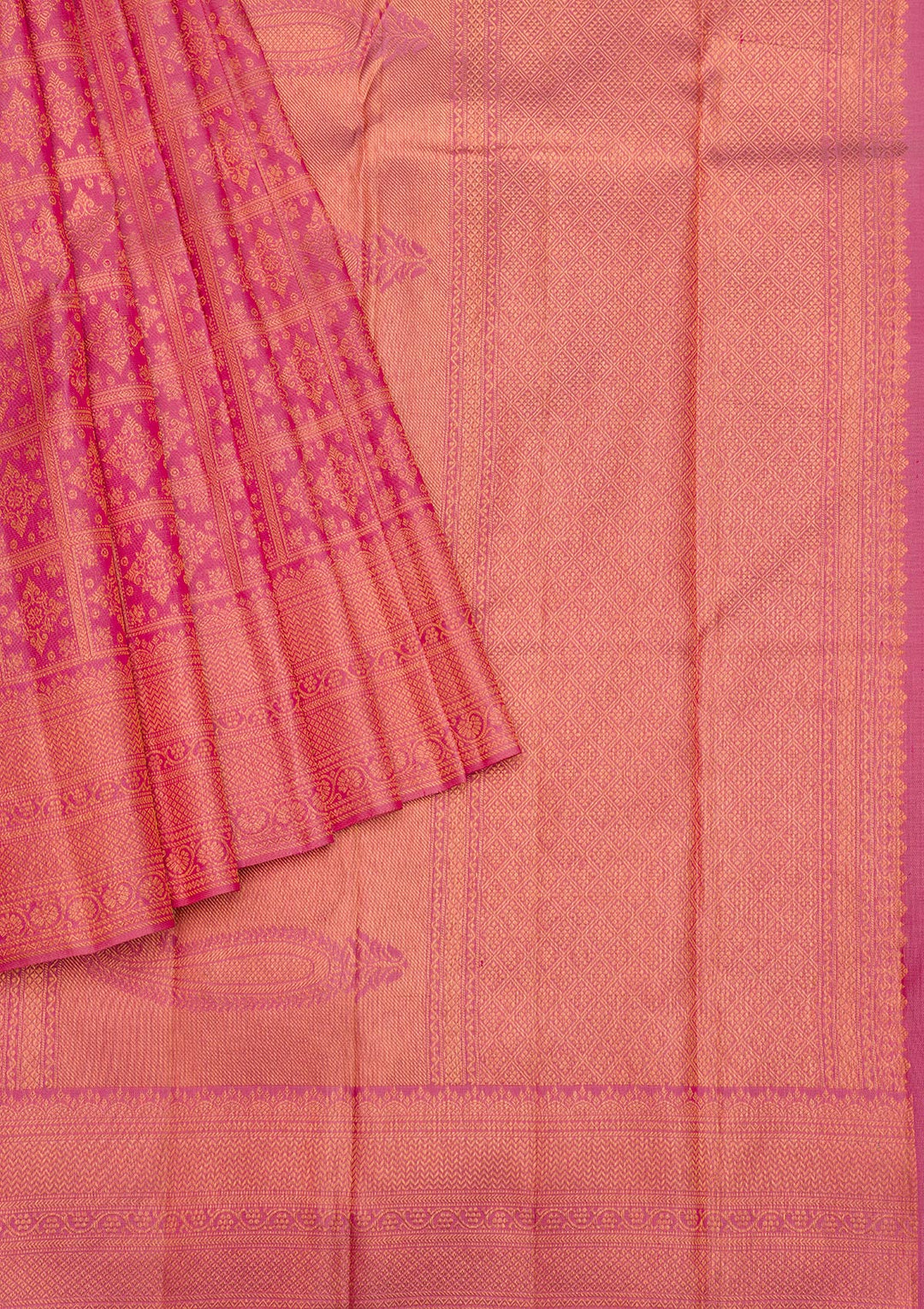 Onion Pink Zariwork Pure Silk Saree