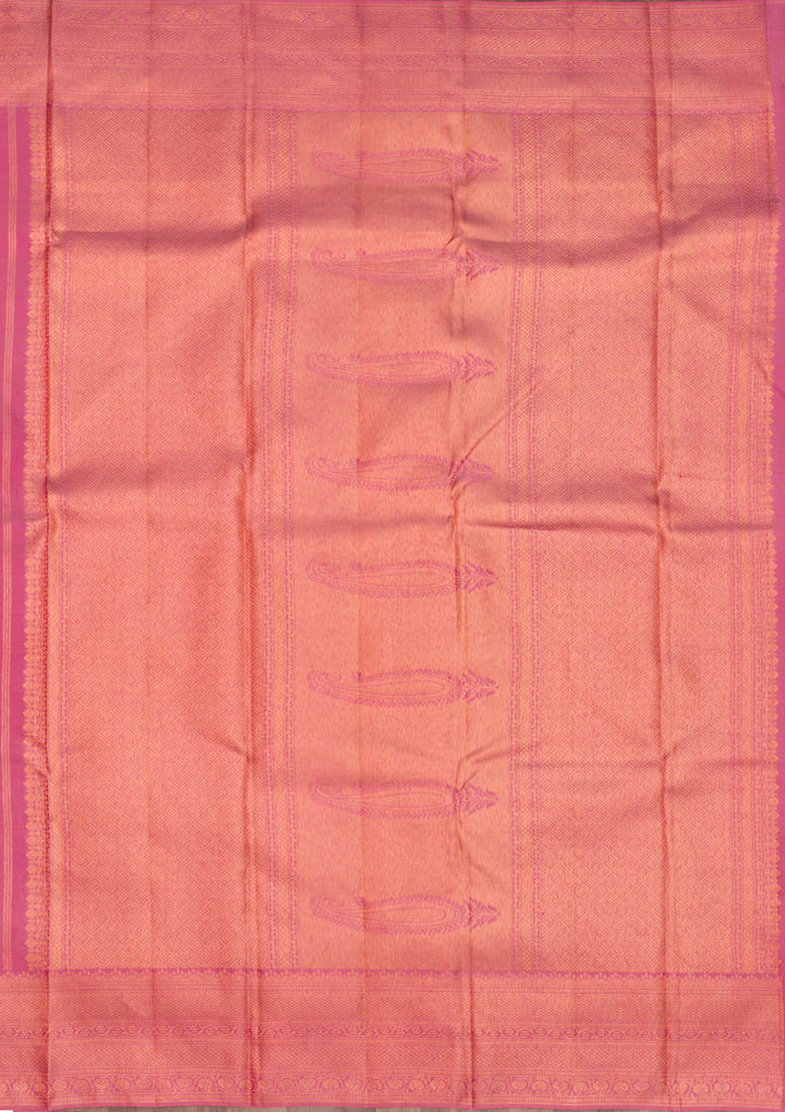 Onion Pink Zariwork Pure Silk Saree