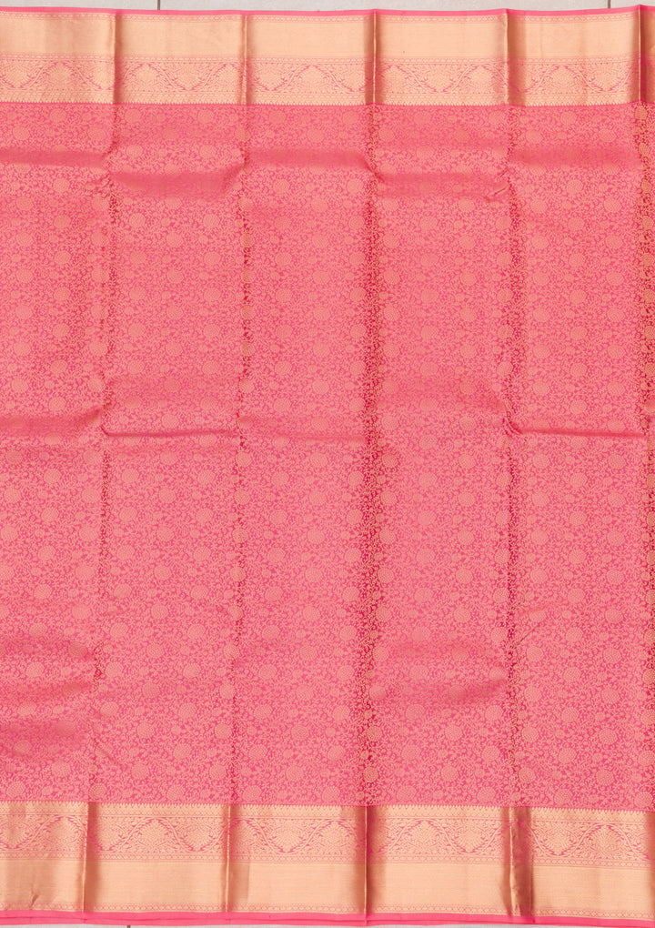 Onion Pink Zariwork Pure Silk Saree