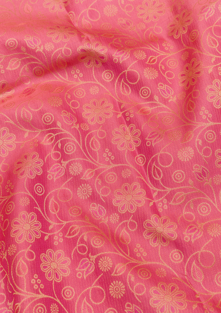 Onion Pink Zariwork Kanjivaram Pure Silk Saree