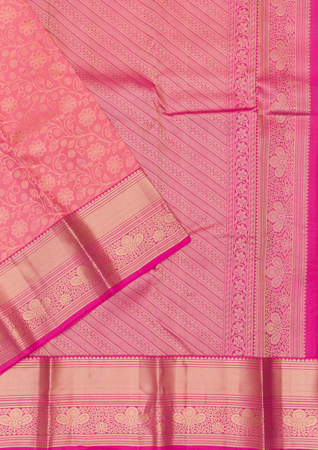 Onion Pink Zariwork Kanjivaram Pure Silk Saree