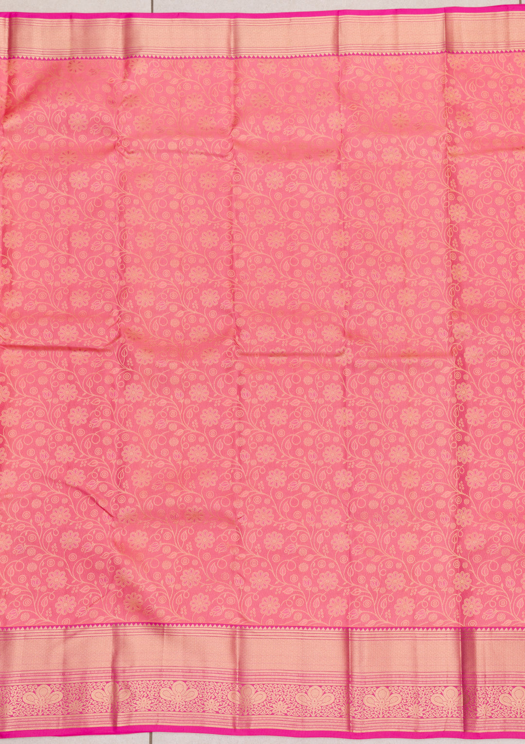 Onion Pink Zariwork Kanjivaram Pure Silk Saree