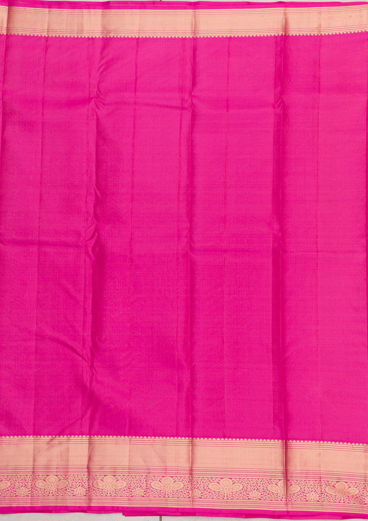 Onion Pink Zariwork Kanjivaram Pure Silk Saree