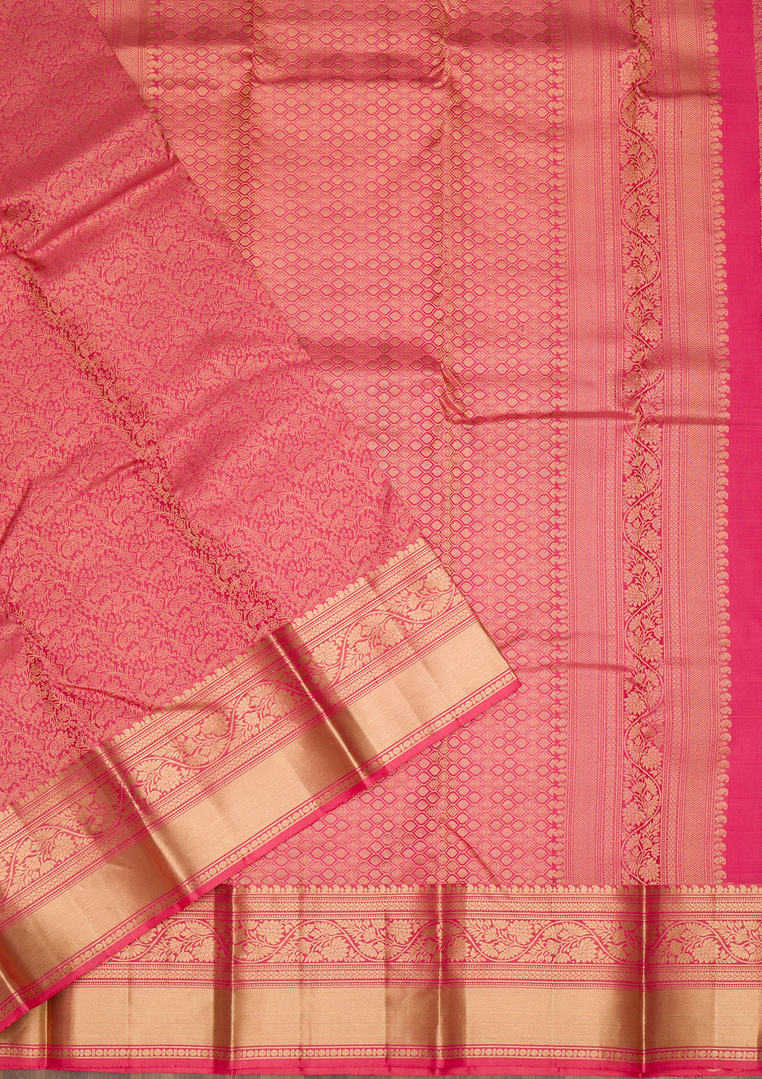 Onion Pink Zariwork Kanjivaram Pure Silk Saree