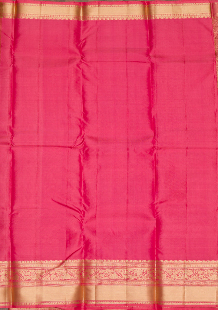 Onion Pink Zariwork Kanjivaram Pure Silk Saree