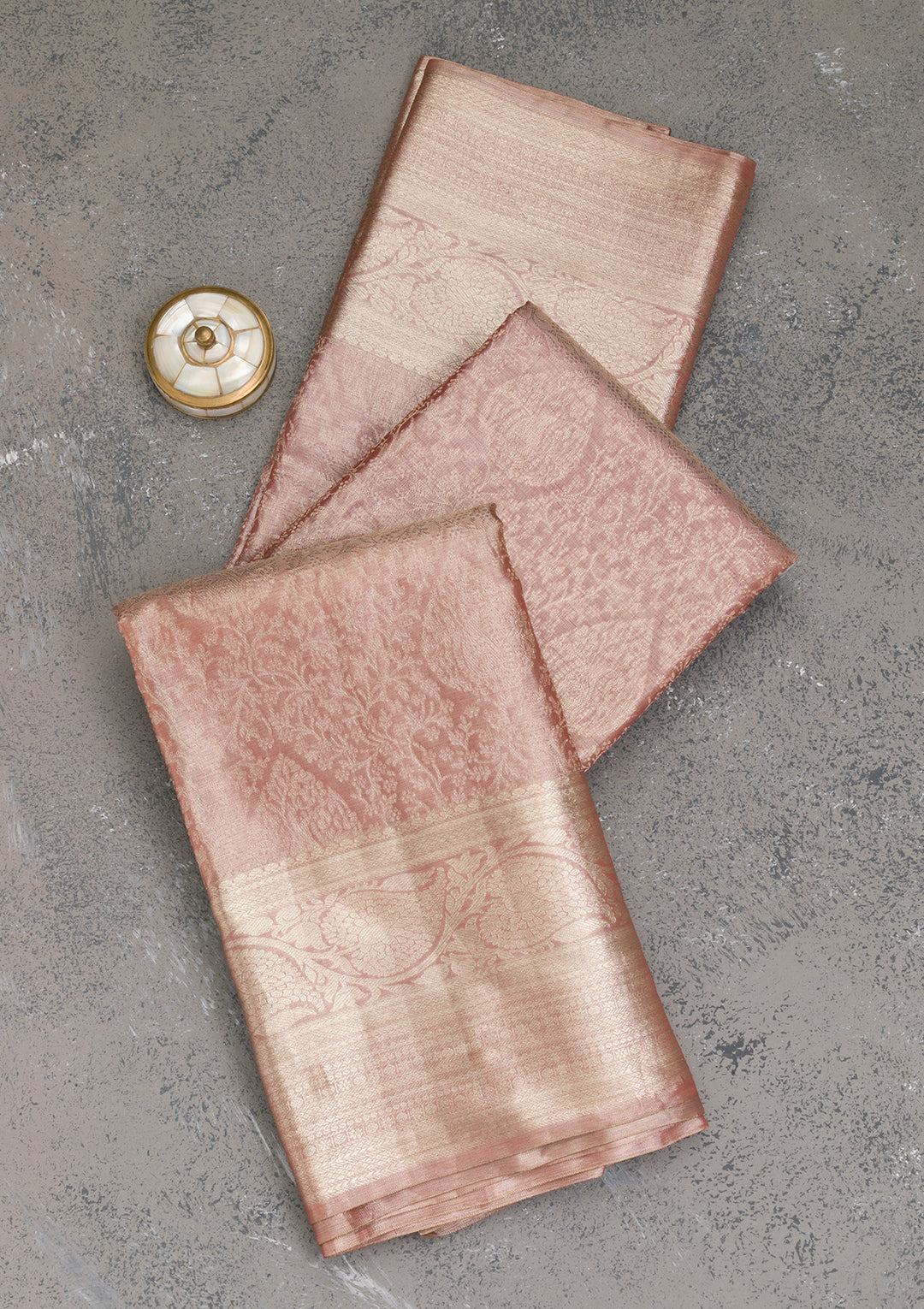 Onion Pink Zariwork Kanjivaram Pure Silk Saree