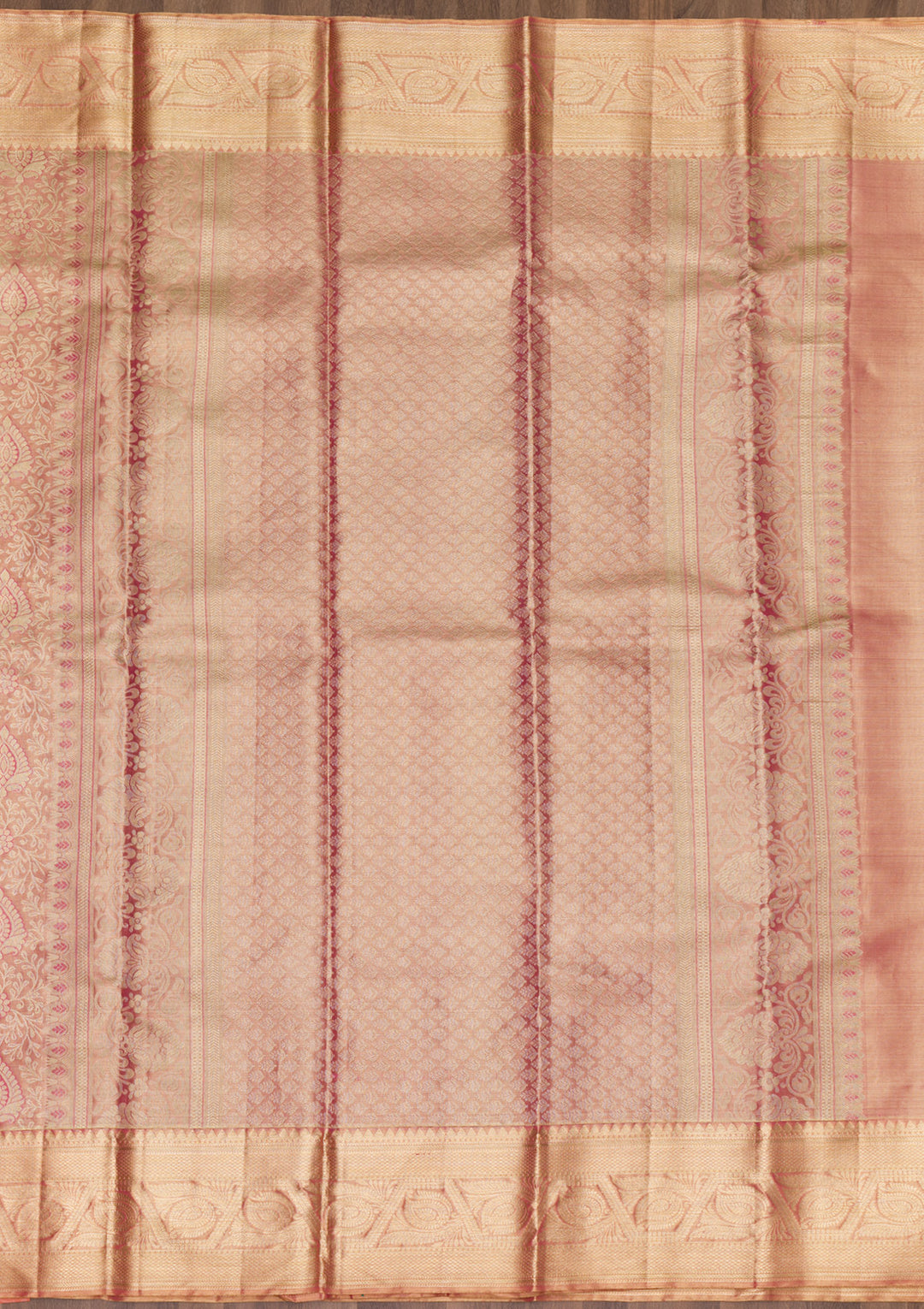 Onion Pink Zariwork Pure Silk Saree