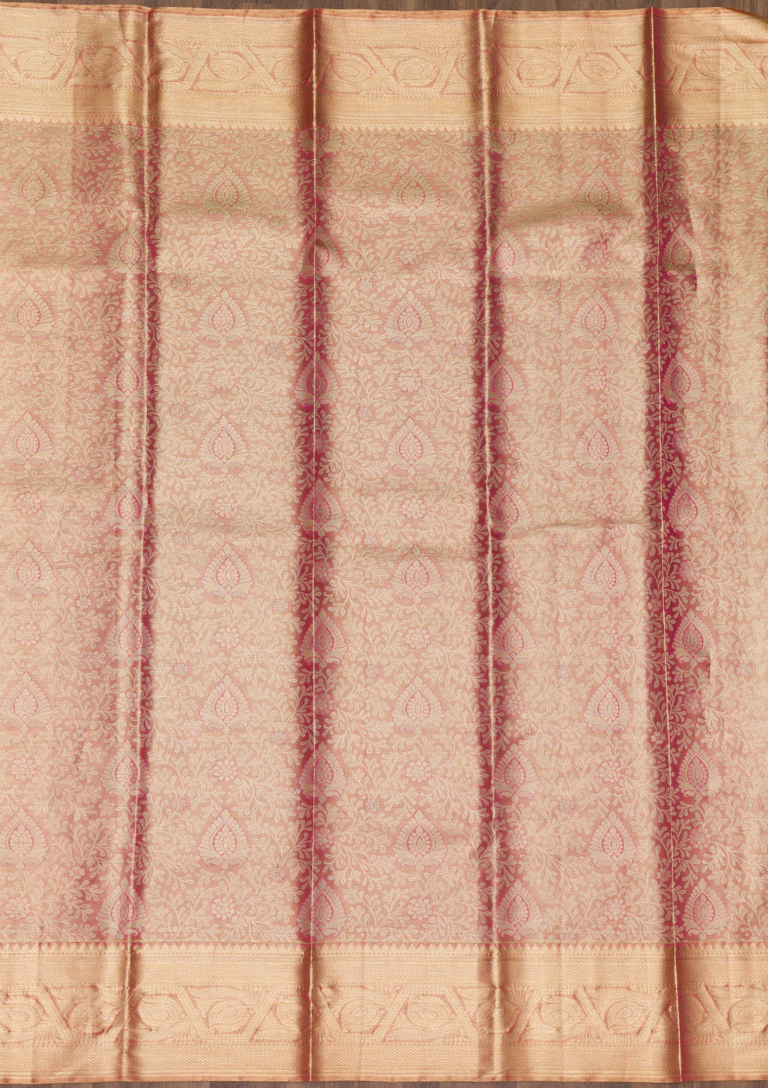Onion Pink Zariwork Pure Silk Saree
