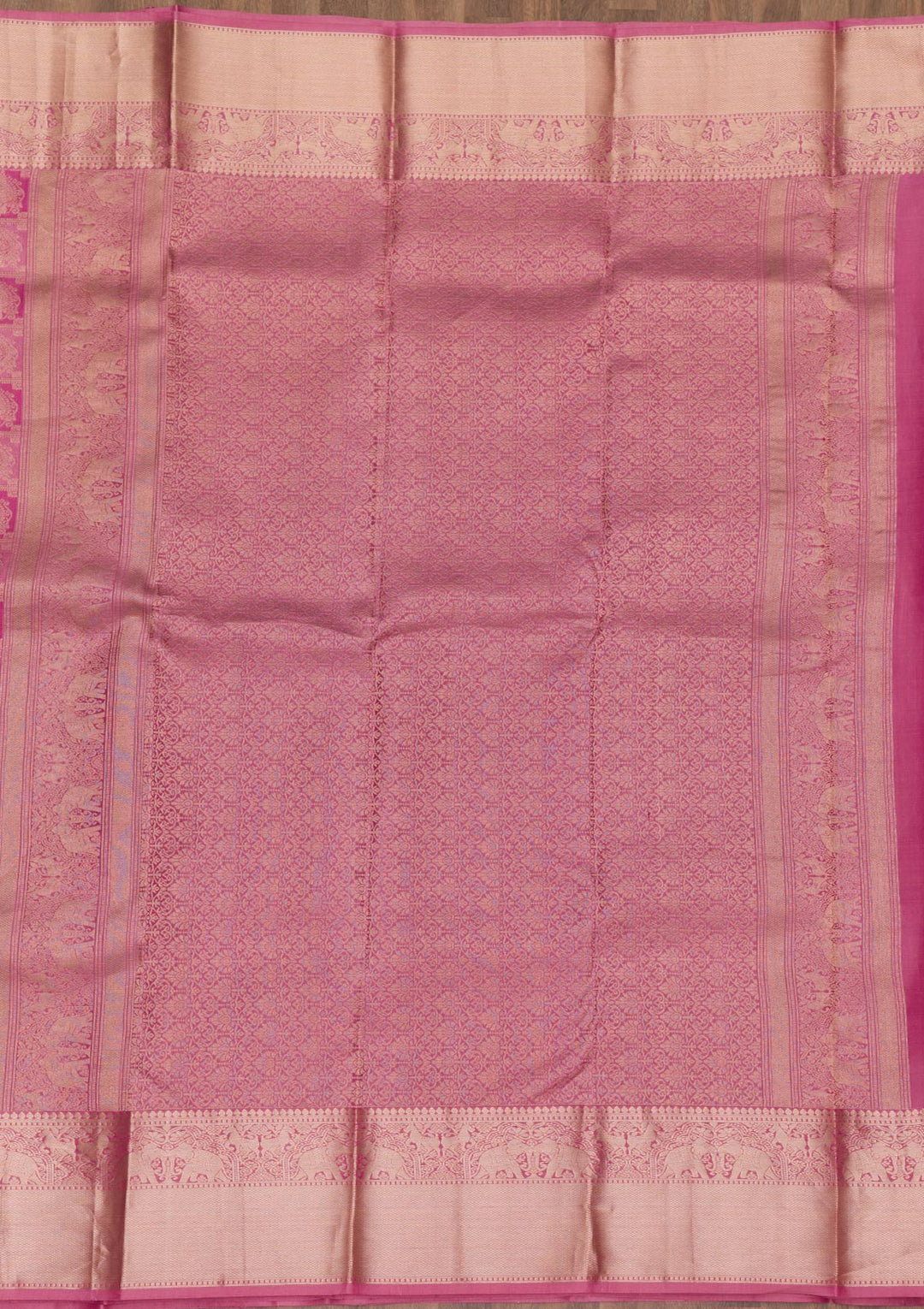 Onion Pink Zariwork Kanjivaram Pure Silk Saree