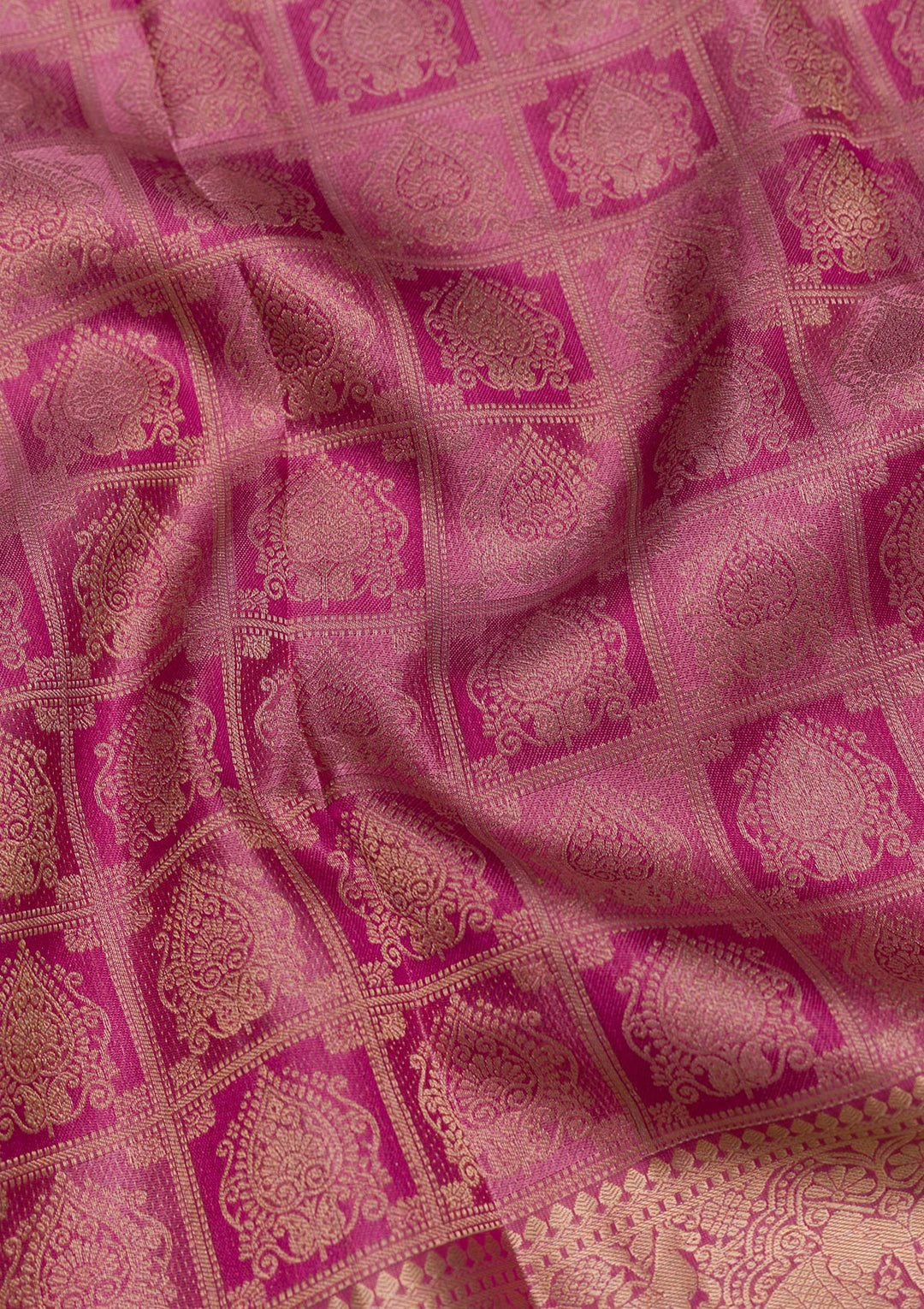 Onion Pink Zariwork Kanjivaram Pure Silk Saree