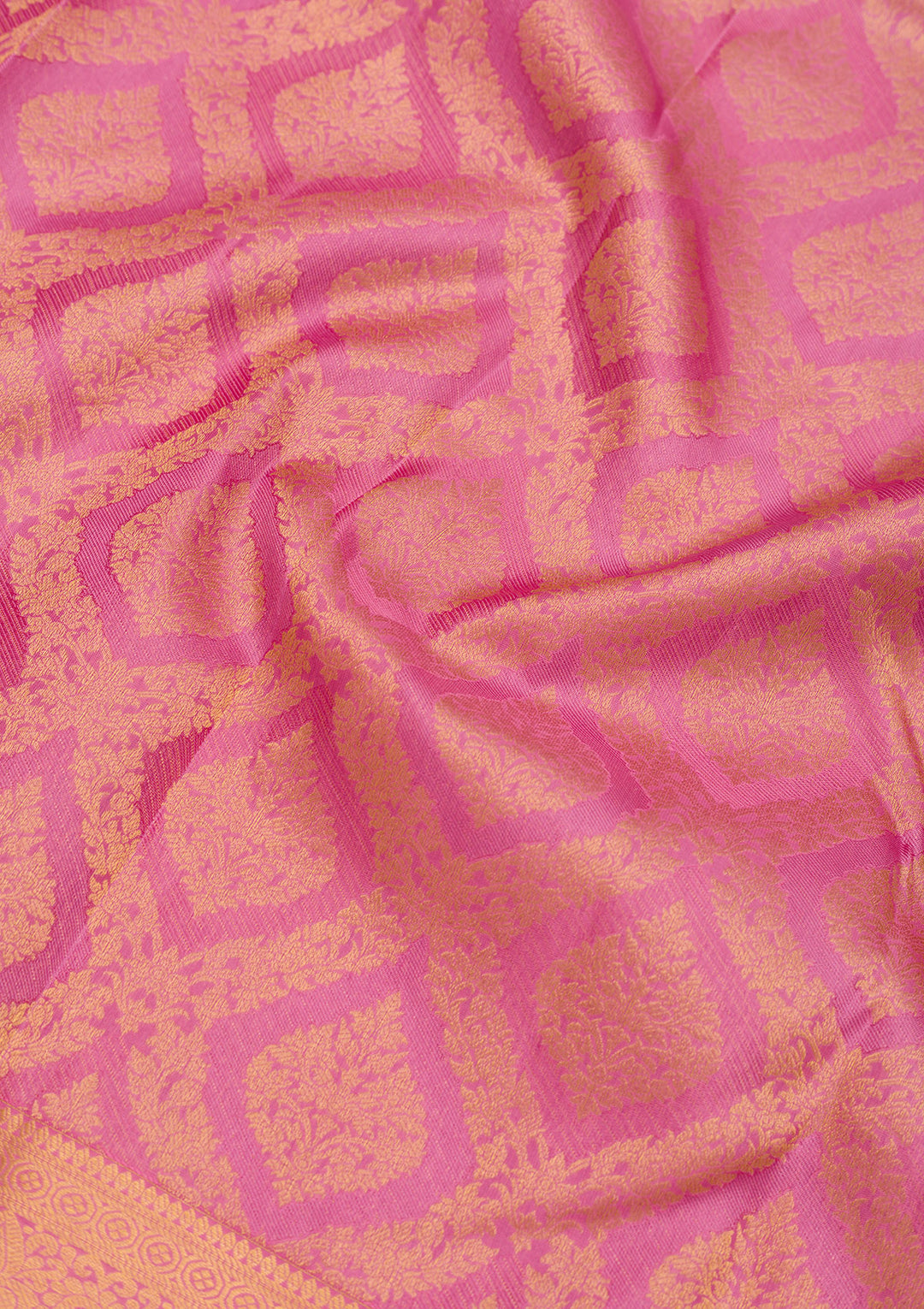 Onion Pink Zariwork Pure Silk Saree